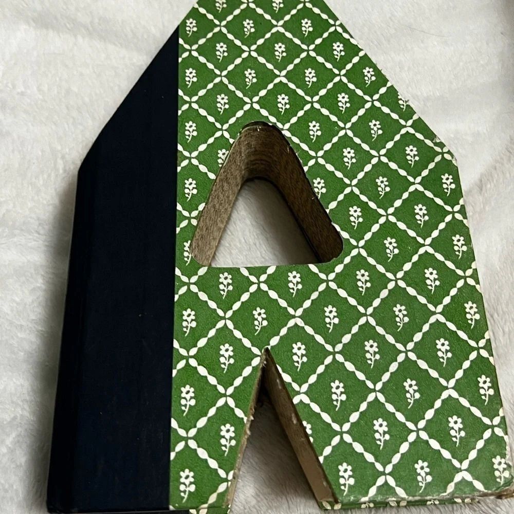 Vintage book in letter A bookend green blue - Picture 7 of 7